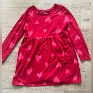 Cat & Jack Red Dress with Pink Hearts